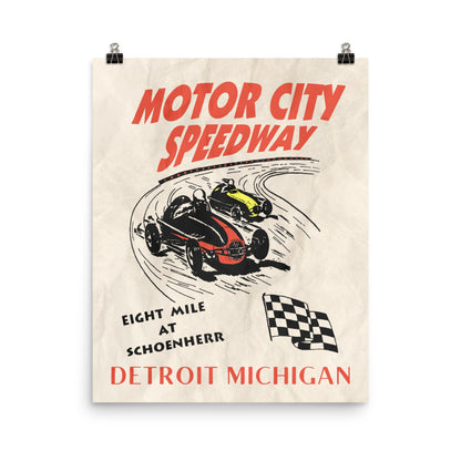 Motor City Speedway Poster Print