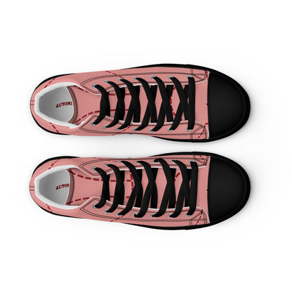 Pink Pig Men’s high top canvas shoes