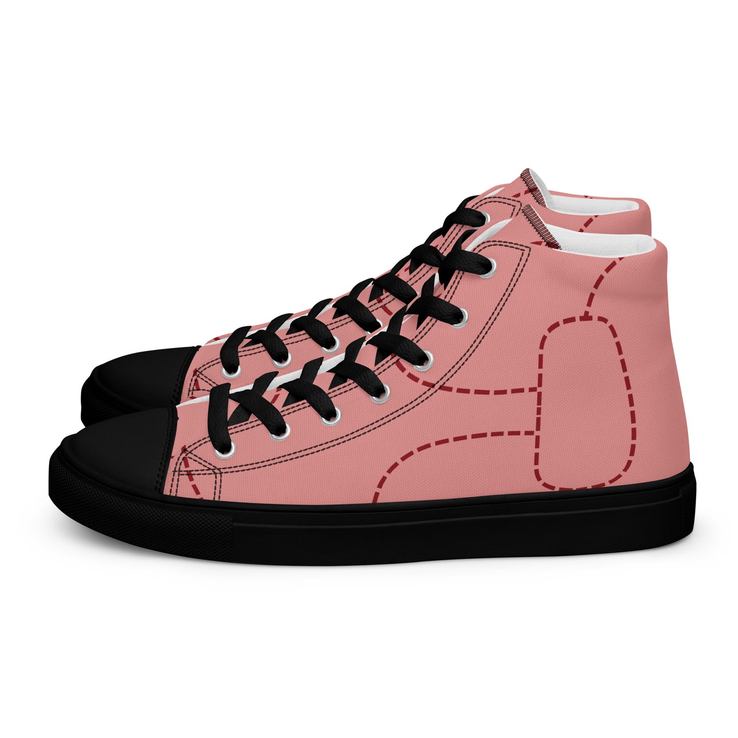 Pink Pig Men’s high top canvas shoes