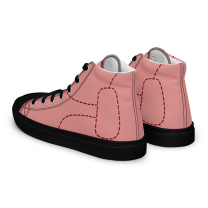 Pink Pig Men’s high top canvas shoes