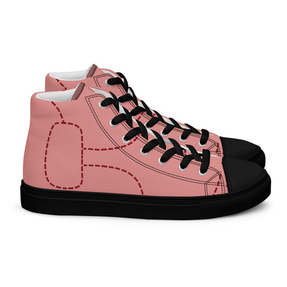 Pink Pig Men’s high top canvas shoes