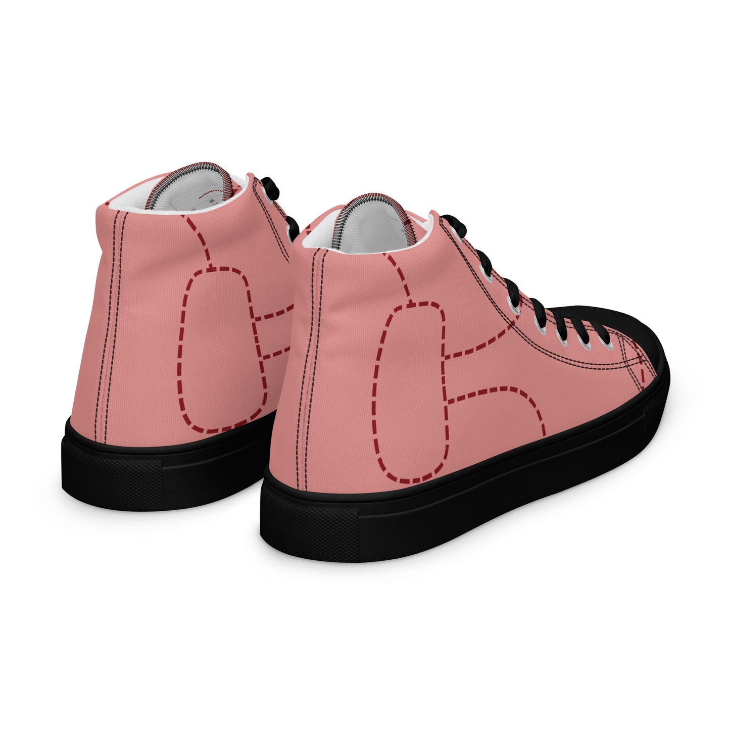 Pink Pig Men’s high top canvas shoes