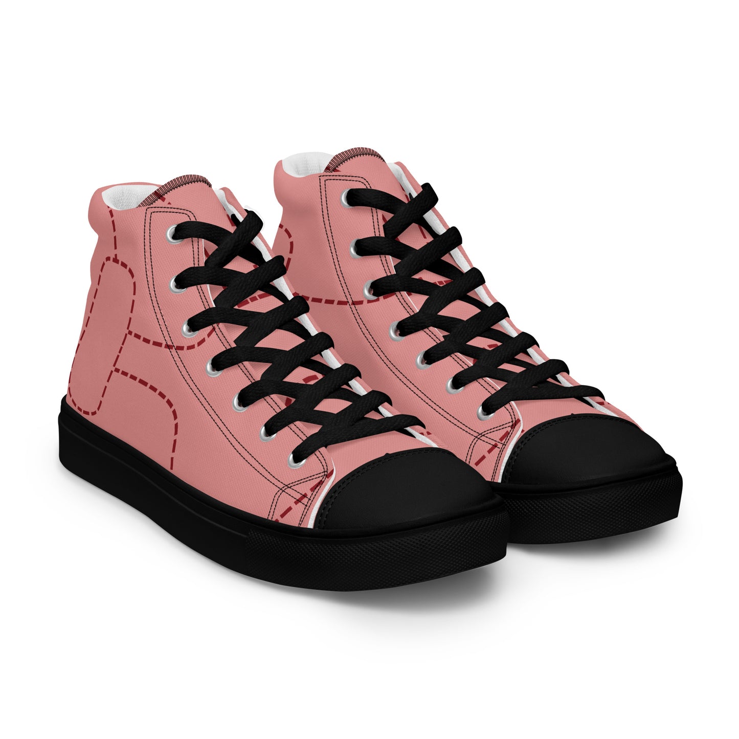 Pink Pig Men’s high top canvas shoes